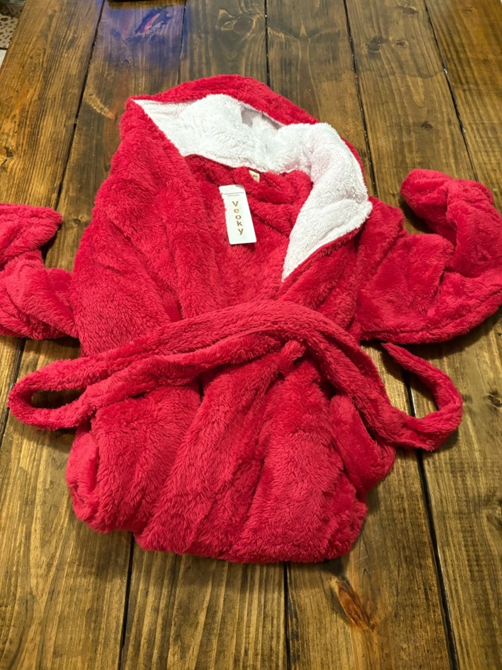 Plush Magenta Hooded Bathrobe